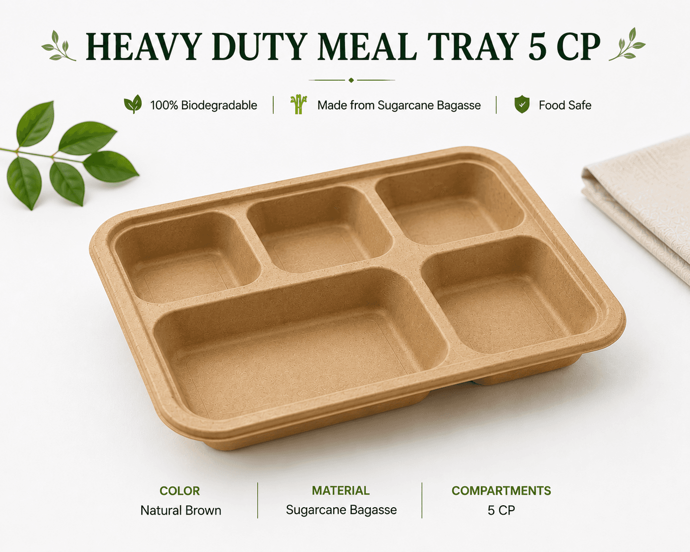 Meal Tray 5 Compartment