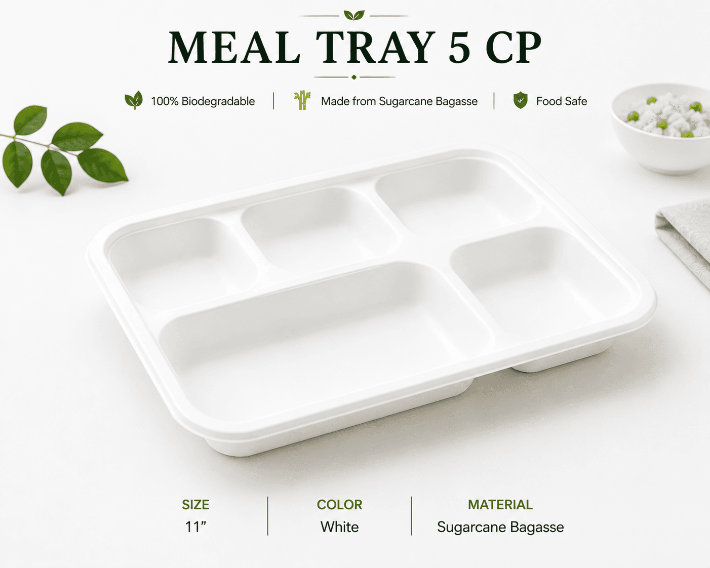Meal Tray 5 Compartment