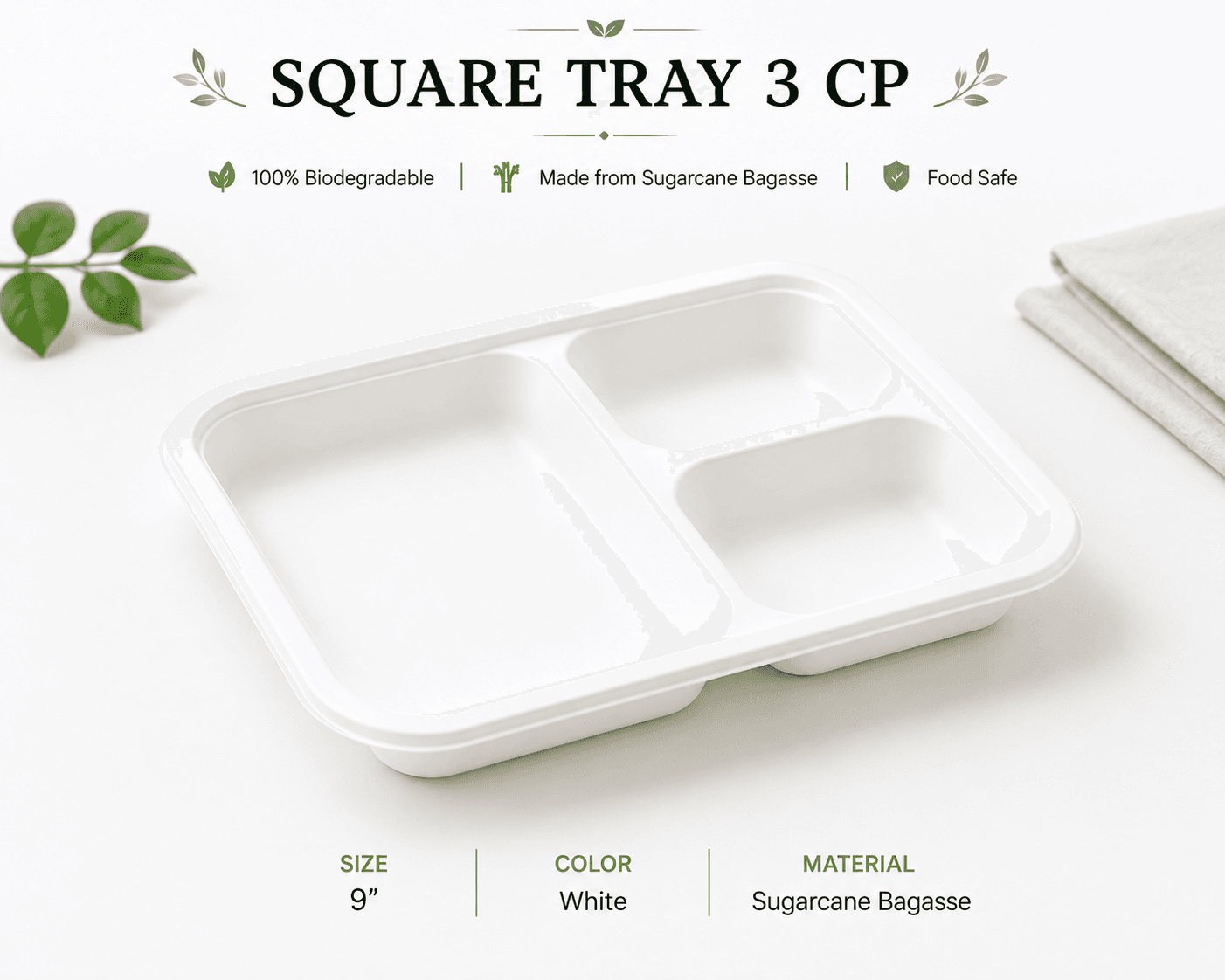 Meal Tray 3 Compartment