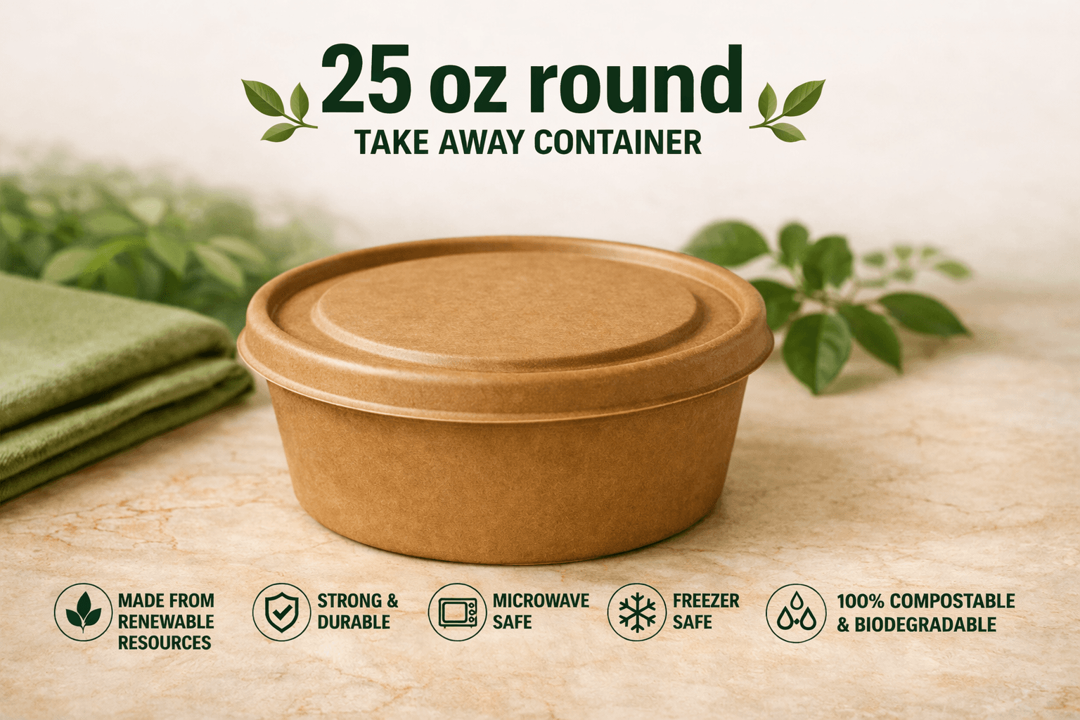 25 Oz (750 ML) Bowl with Antileak lids